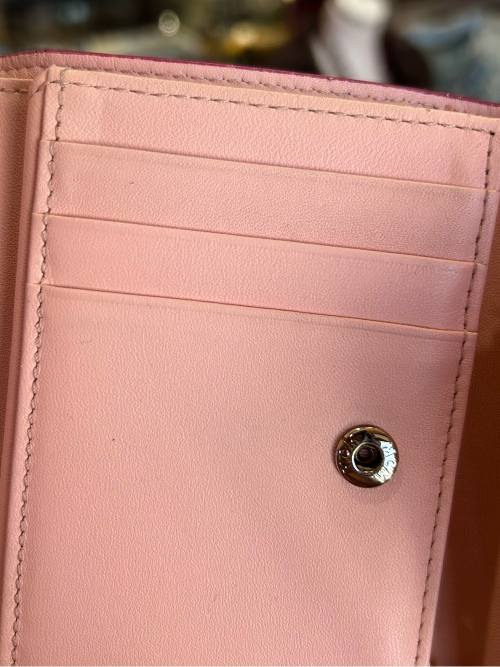 MCM Visetos Leather Colorblock Love Letter Mini Card Case - Picture 9 of 14